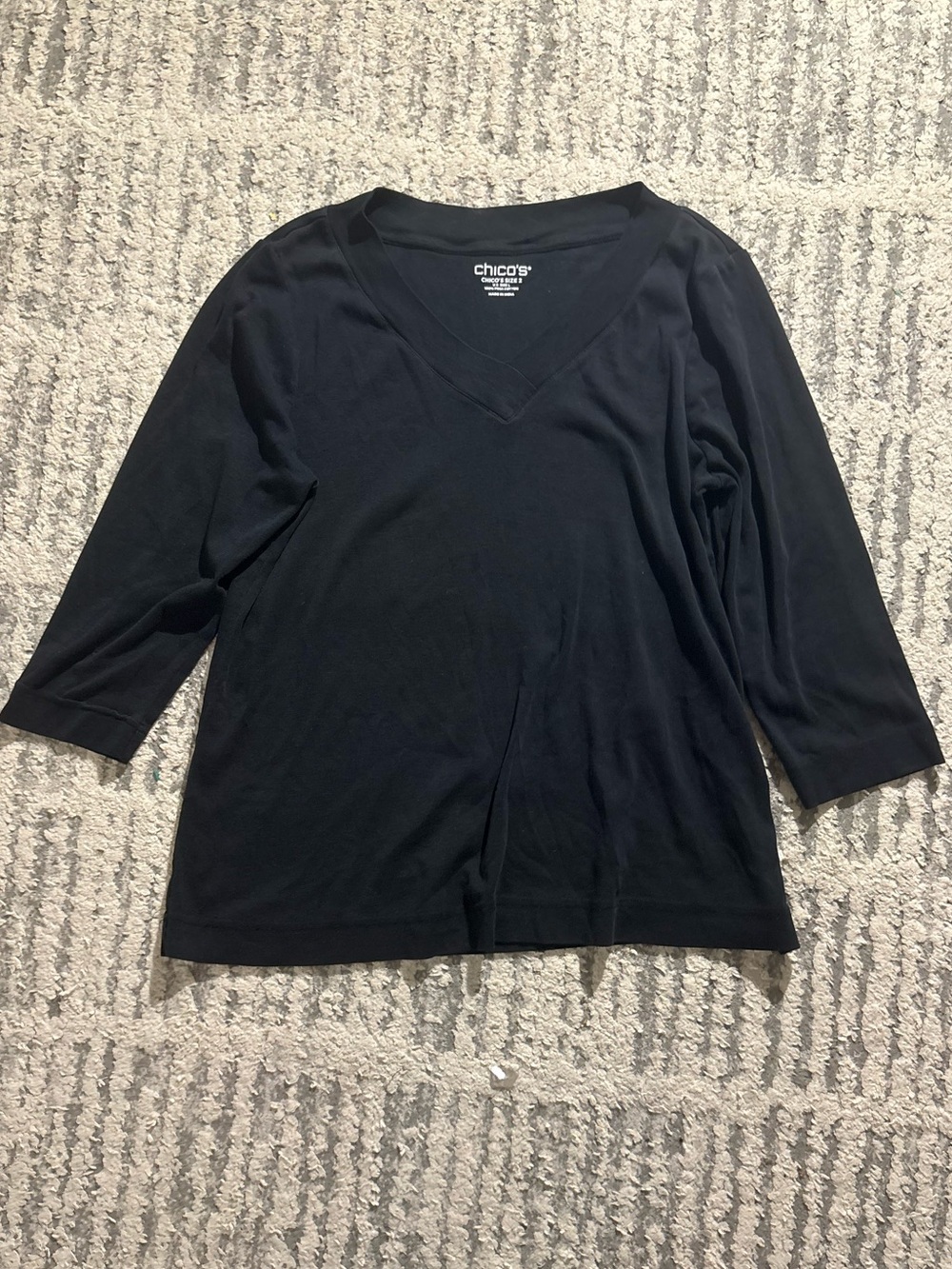 Chicos black 100% Pima cotton soft top shirt size L